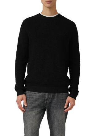 s.Oliver Strickpullover S.OLIVER, Herren, Gr. S, schwarz, Strick, Obermaterial: 100% Baumwolle, unifarben, normal h&uuml;ftbedeckend, Rundhals, B&uuml;ndchen, Pullover S