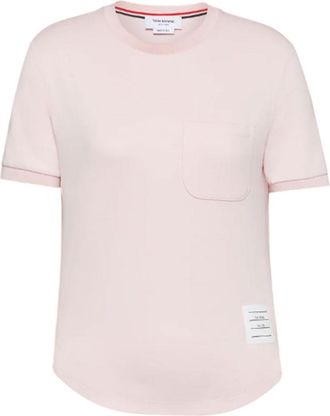 Thom Browne Light Pink Logo Crew Neck T-Shirt