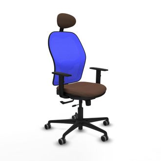 Piqueras y Crespo Sedia Piqueras Y Crespo Jorquera Blu Telaio Marrone Scuro