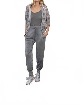 Petit Pois by Viviana G Sparkling Knit Mesh Jogger In Grey