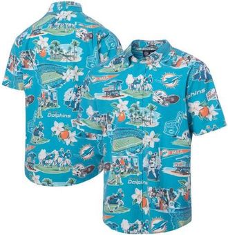 Reyn Spooner Mens Reyn Spooner Aqua Miami Dolphins Scenic Button-Down Shirt at Nordstrom, Size Small