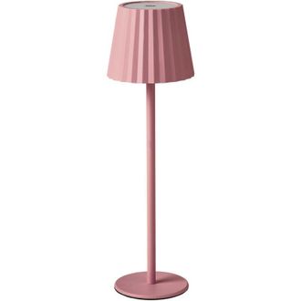 Beliani L&aacute;mpara De Mesa Moderna Aluminio Hierro Interior Exterior Rosa Pastel Pombeiro