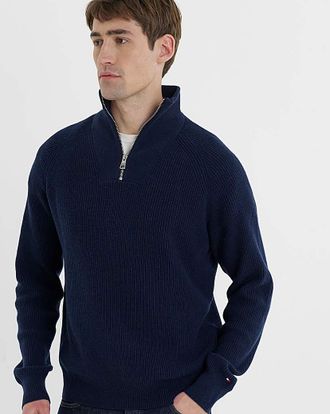 Tommy Hilfiger 1/2 Zip Jumper - Navy