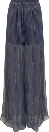 Rochas Wijde Broek - Dames - Wijde Broeken - Blauw - XS - Broeken