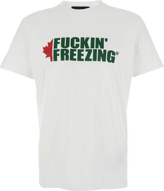 Dsquared2 Tops, Heren, Wit, XL, Katoen, Cool Fit T-Shirt