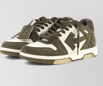 Off-white leather low-top sneakers