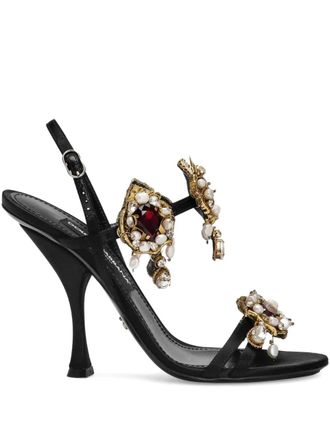 Dolce & Gabbana 105mm embellished stiletto sandals - Black