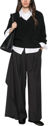 C.T. Plage V-hals Gebreide Kleding - Dames - V-hals truien - Zwart - XS - Wol - Truien & Vesten