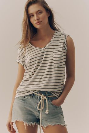 Pilcro Quinn Short-Sleeve V-Neck Tee by Pilcro