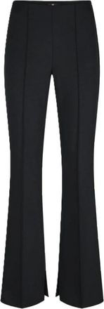 Riani Getailleerde Broek met Splitzomen - Dames - Wijde Broeken - Zwart - L - Leer - Broeken