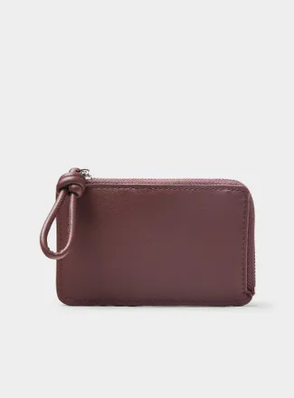 Simons Womens Smooth faux-leather card holder