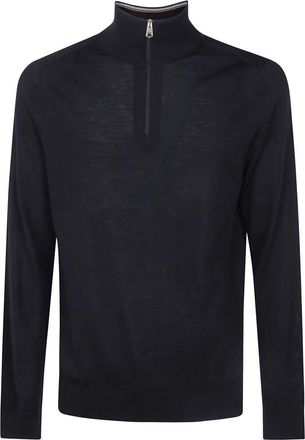 Paul Smith Trui met ritskraag - Heren - Coltruien - Zwart - XL - Wol - Truien & Vesten