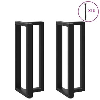 Berkfield Home Modern Bar Table Legs T-Shaped&not;2 pcs Black 40x35x(100-101) cm Steel