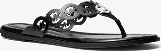 Michael Kors Janie Perforated Logo Leather Sandal