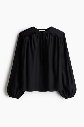 H&M Bluse mit Volants - Schwarz