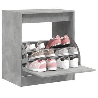 vidaXL Vidaxl - Mueble Zapatero Madera Contrachapada Gris Hormig&oacute;n 70x36x60 Cm