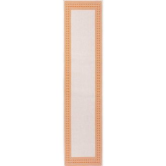 Jonathan Y Designs Lucia Classic Diamond Border Indoor/Outdoor Area Rug in Cream/orange at Nordstrom, Size 2Ft 0In X 8Ft 0In