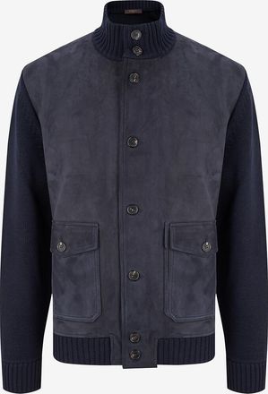 Incotex Leichter Blouson aus Wildleder und Wolle