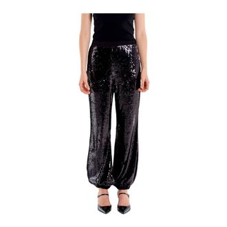 Vicolo Straight Trousers, female, Black, Size: M Sequin Jogger Pants