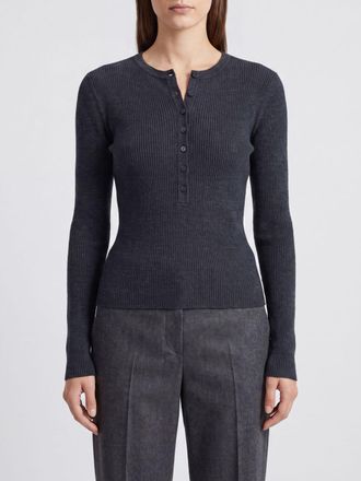 Lisa Yang Polo in maglia slim fit a coste in misto cotone e cashmere