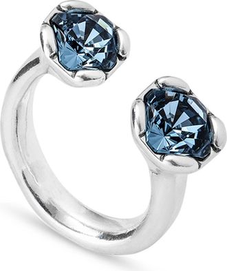 UNOde50 Sterling Silver-Plated Ring with Two Pink Crystals Facing Each Other at Nordstrom, Size 9.5