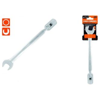 Trade Shop Trade Shop - Chiave Combinata 16mm Fissa E A Bussola Poligonale Con Snodo Cromo Vanadio 97564