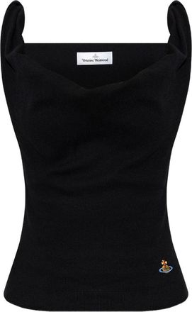 Vivienne Westwood Black Fitted Square Neck Puffed Top