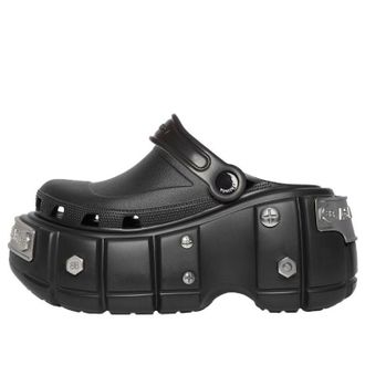 Balenciaga (WMNS) Balenciaga Hardcrocs Slide x Crocs Nero Silver 687398W1S8N1081