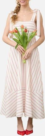 Blu Pepper Stripe Empire Waist Sundress in White/Red at Nordstrom, Size Medium