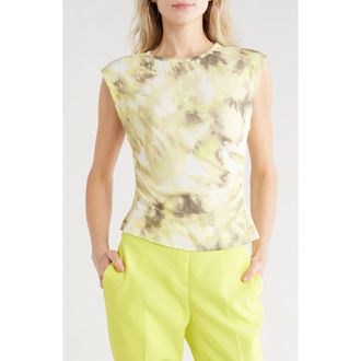 DKNY Cap Sleeve Knit Top in Sage/Limeade Multi at Nordstrom Rack, Size X-Small