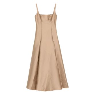 Roland Mouret Gowns, female, Yellow, S, Square Neckline Taffeta Dress