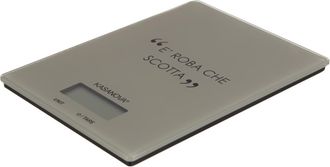 KASANOVA Bilancia da cucina digitale tortora rettangolare con scritta