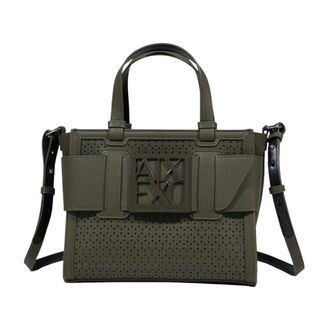 A|X Armani Exchange Shopper in Monochrome Technical Fabric - female - Armani Exchange - Handbags - Green - ONE SIZE - Bags