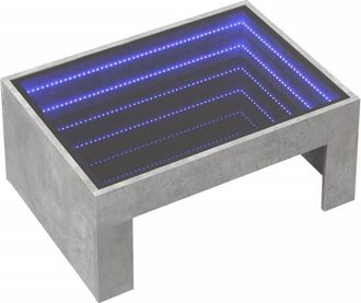 vidaXL Vidaxl - Mesa de centro con Infinity led gris hormigón 70x50x30 cm