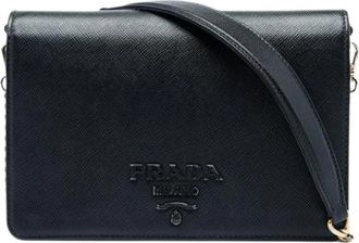 Prada Pre-owned Vintage Crossbody Bag - Dames - Vintage Schoudertas - Zwart - ONE Size - Leer - Vintage