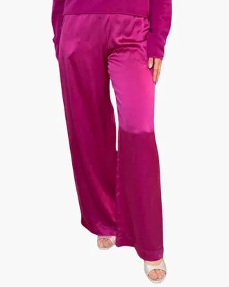 Sablyn Brynn High Rise Pull On Wide Leg Pant In Magenta