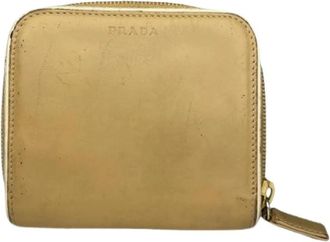 Prada Pre-owned Vintage Portemonnee - Dames - Vintage Accessoires - Beige - ONE Size - Leer - Vintage