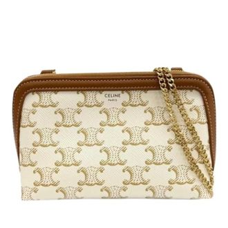 Celine Pre-owned Vintage Crossbody Bag - Dames - Pre-owned - Beige - Maat: ONE Size Zijde