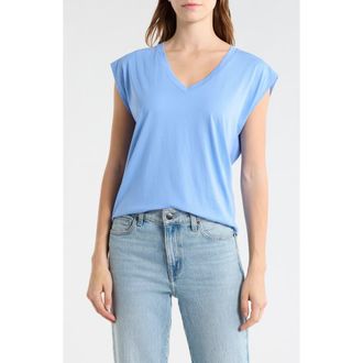 Nordstrom V-Neck Pima Cotton T-Shirt in Blue Cornflower at Nordstrom Rack, Size X-Small Regular