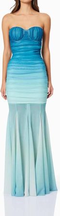 Elliatt Brielle Strapless Gown In Ombre Mint