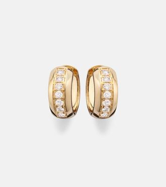 Stone and Strand 14kt gold huggie earrings with diamonds