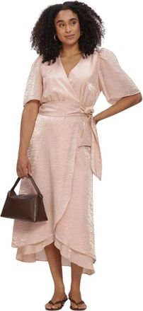 Freebird by Steven Kleedjes, Dames, Roze, S, Leer, Blossom Midi Wrap Jurk