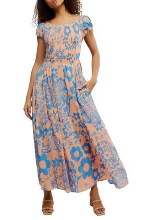 Free People Ultraviolet Maxi Dress in Pale Pink Combo at Nordstrom Rack, Size Medium