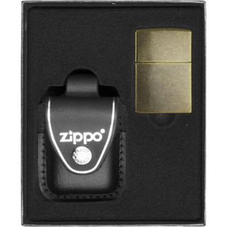 OEM Encendedor Zippo De Lat&oacute;n Antiguo, Set De Regalo N.&ordm; 3