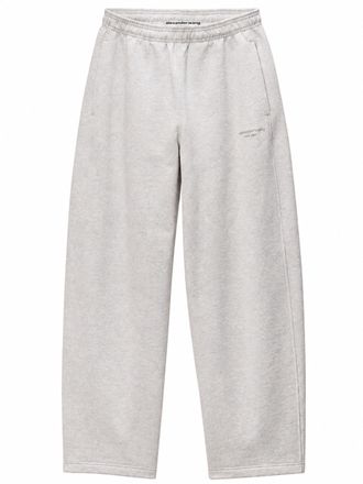 Alexander Wang Grey Crystal Logo Elasticated Cotton Pants
