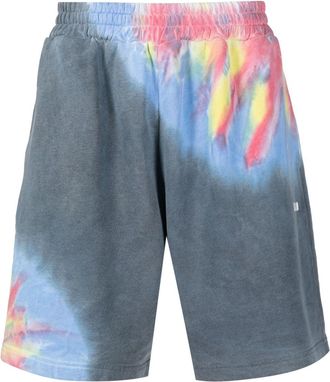 Msgm tie-dye print cotton shorts - men - Cotton - L - Blue