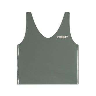 Freddy Canotta cropped slim fit con scollo a V in jersey quick dry