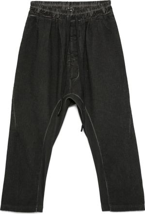 Isaac Sellam Experience cropped trousers - men - Organic Cotton/Leather - S - Grey