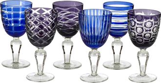 Pols Potten Pols Potten - Cobalt Weinglas, mehrfarbig (6er-Set)