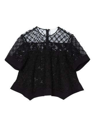 3.1 Phillip Lim beaded lace top - Black